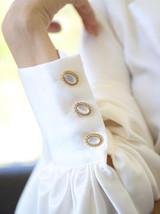 Casual Chiffon Bishop Sleeve Pure Colour Shirt