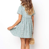 2019 Bohemia Style Printed Flounce Vacation Dress