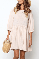 Half Sleeve A-Line Casual Slim Fit Mini Dress