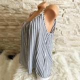Round Neck Striped Sleeveless T-Shirts