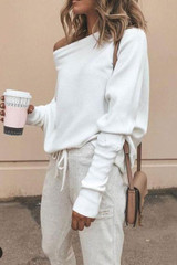 Sexy Strapless T-Shirt Bat Sleeve Sweater