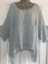 Round Neck  Asymmetric Hem  Plain Blouses