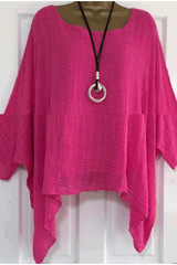 Round Neck  Asymmetric Hem  Plain Blouses