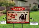 Attack Cow Custom Yard Sign