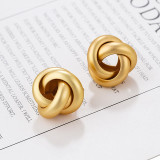 Flashbuy Gold Color Twist Alloy Drop Earrings For Women Simple geometric Earrings Wedding Fashion Jewelry Trendy Accessories