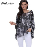 BHflutter Plus Size 2018 Women Blouse Shirt Batwing Sleeve Casual Summer Blouses Female Black Vintage Chiffon Tops Shirts Blusas BHflutter Plus Size 2018 Women Blouse Shirt Batwing Sleeve Casual Summer Blouses Female Black Vintage Chiffon Tops Shirts Blusas