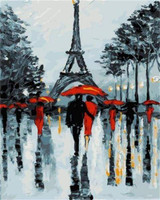 Romantic couples near the Eiffel Tower