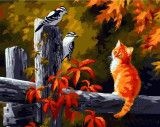 Two Birds And Cat