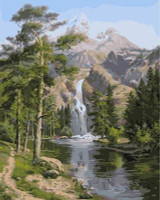 Waterfall near the mountain