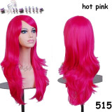 S-noilite 56CM Loose Wave Synthetic Wigs Cosplay Blonde Blue Red Pink Grey Purple