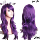 S-noilite 56CM Loose Wave Synthetic Wigs Cosplay Blonde Blue Red Pink Grey Purple
