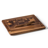 End Grain Cheese Board with Knife