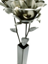 Three Metal Roses and Vase, Metal Roses and Vase, Steampunk Roses