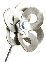 Two Metal Flowers and Vase, Steel Flowers and Vase, Welded Art