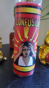 Red Fixed Confusion Candle:  7 day Glass Vigil Candle** Paraffin Wax #SpellCandles #RootWork #Conjure #CandleMagick #LuckyMojoCurioCo