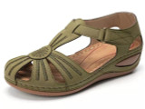 Women 2020 Summer Leather Vintage Sandals Buckle Casual Sewing Women Retro Sandalias Female Ladies Platform Shoes 36-46