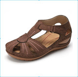Women 2020 Summer Leather Vintage Sandals Buckle Casual Sewing Women Retro Sandalias Female Ladies Platform Shoes 36-46