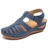 Women 2020 Summer Leather Vintage Sandals Buckle Casual Sewing Women Retro Sandalias Female Ladies Platform Shoes 36-46