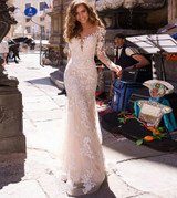 Sexy Lace Long Sleeve Applique Mermaid Wedding Dress