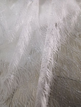 Sparkly White Sequined Backless Wedding Gown