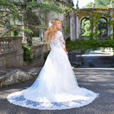 V-Neck Off Shoulder Mermaid Bride Dress
