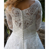 V-Neck Off Shoulder Mermaid Bride Dress