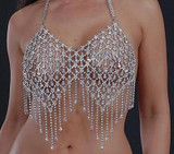 Rhinestone Tassel Beach Bra Cross Body Chain