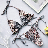 Sexy Plaid Push Up Bikini Set