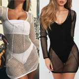 Fishnet Mesh Sexy Crochet Cover-Ups