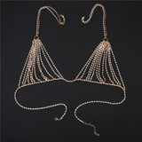 Rhinestone Body Chain Harness Bra Beach Jewelry