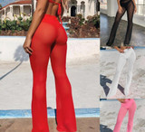 See-Through Sexy Long Pant Mesh Fishnet Bottom Cover Ups