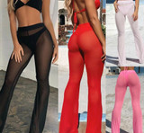 See-Through Sexy Long Pant Mesh Fishnet Bottom Cover Ups