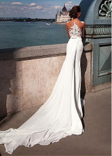 Lace Top Chiffon Mermaid Boho Wedding Dress