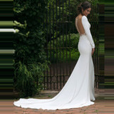 Floor Length See Through Illusion Back Mermaid Wedding Dress