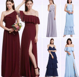 One Shoulder Chiffon A-line Ruffles Bridesmaid Dresses