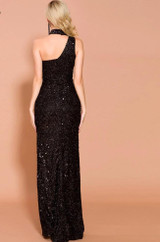 High Split One Shoulder Sleeveless Maxi Dress