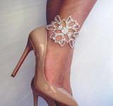 Silver Color Crystal Floral Bridal Anklet