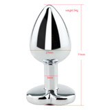 Stainless Steel Anal Plug With Crystal Jewelry