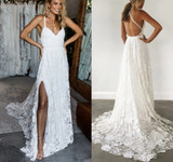 Sexy Ivory Lace Beach Wedding Dress