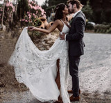 Sexy Ivory Lace Beach Wedding Dress