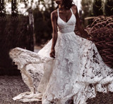 Sexy Ivory Lace Beach Wedding Dress
