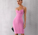 Spaghetti Strapless Midi Celebrity Evening Dress