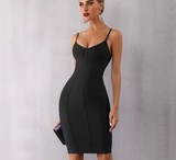 Spaghetti Strapless Midi Celebrity Evening Dress