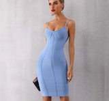 Spaghetti Strapless Midi Celebrity Evening Dress