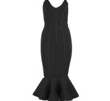 Spaghetti Strap Mermaid V-Neck Midi Party Dress