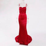 Elegant V Neck Backless Mermaid Dress