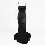 Elegant V Neck Backless Mermaid Dress