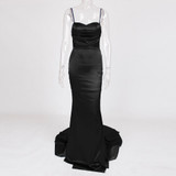 Elegant V Neck Backless Mermaid Dress