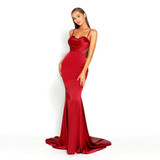 Elegant V Neck Backless Mermaid Dress