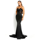 Elegant V Neck Backless Mermaid Dress